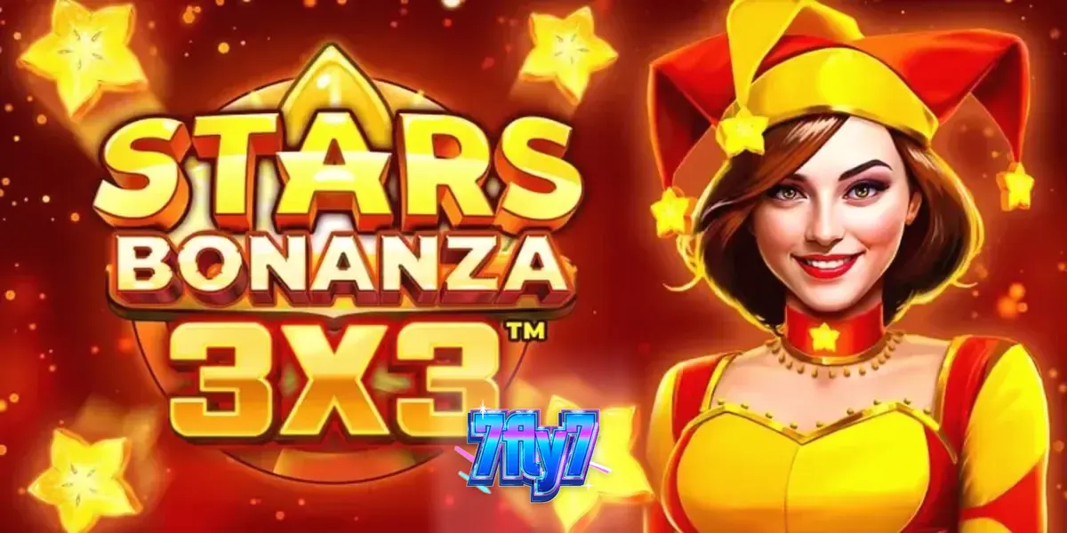 Interface do jogo de slot Stars Bonanza 3x3 com elementos visuais de frutas e estrelas